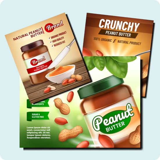 Три приклади створення дизайну банерів з логотипами на замовлення